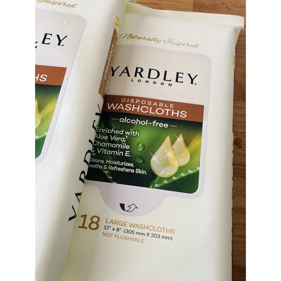 Yardley London Disposable WashCloths Lot of 3 18 Ct. New - Picture 2 of 8